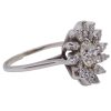 Art Deco 1930's Daisy Flower 0.94 ctw Diamond Halo Engagement Ring 14k White Gold Side