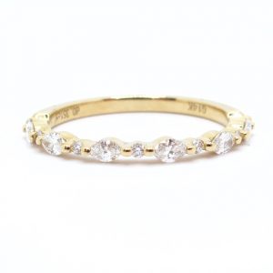 Marquise Round Diamond Band Front