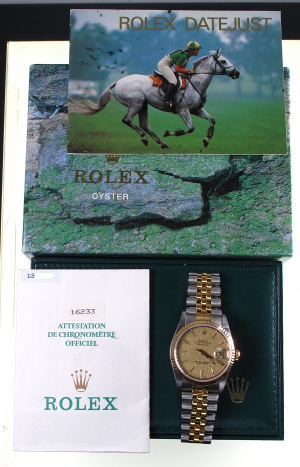 New Old Stock Rolex Two Tone Datejust (1988) 16233 b and p
