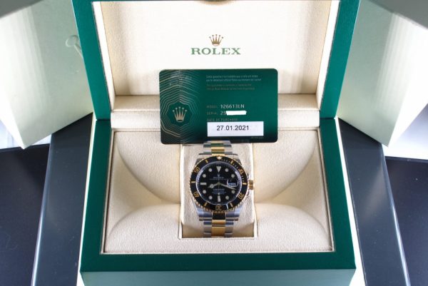 Pre-Owned Rolex Submariner (2021) Two Tone Model 126613LN b and p inside