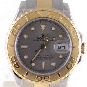 Pre-Owned Rolex Yachtmaster SlateGrey Dial (1997) Two Tone #69623 Front Close