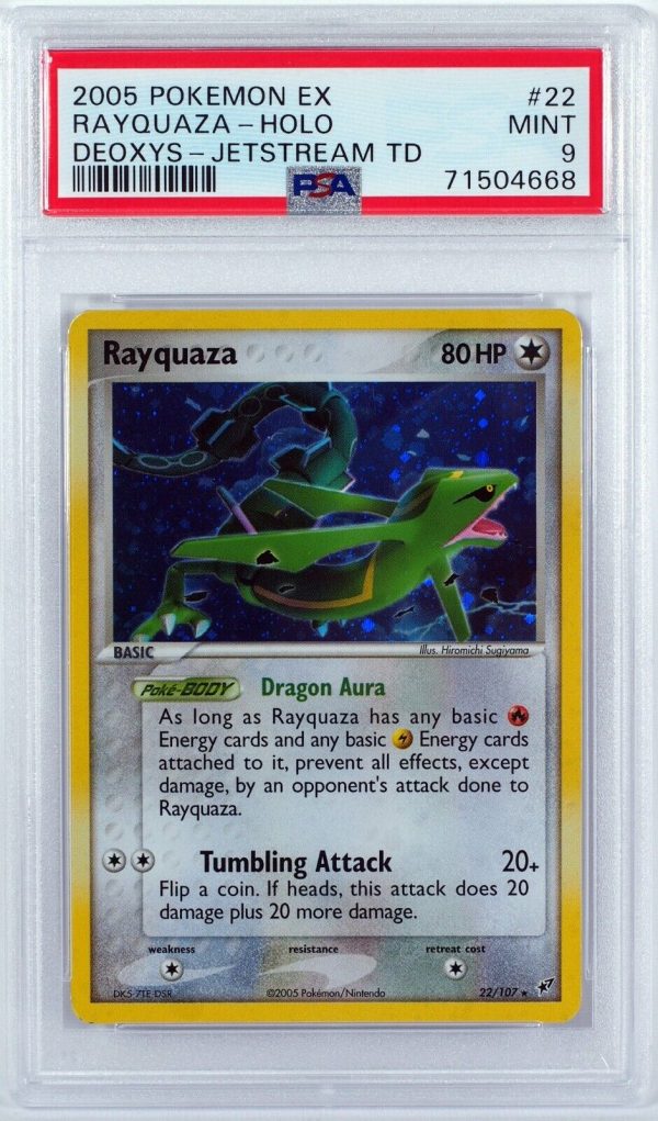 Rayquaza 22of107 Holo Ex Deoxys Pokemon Card PSA 9 Mint