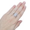 1.00 ctw Pave Cluster Oval Diamond Fashion Ring 14k White Gold Lifestyle