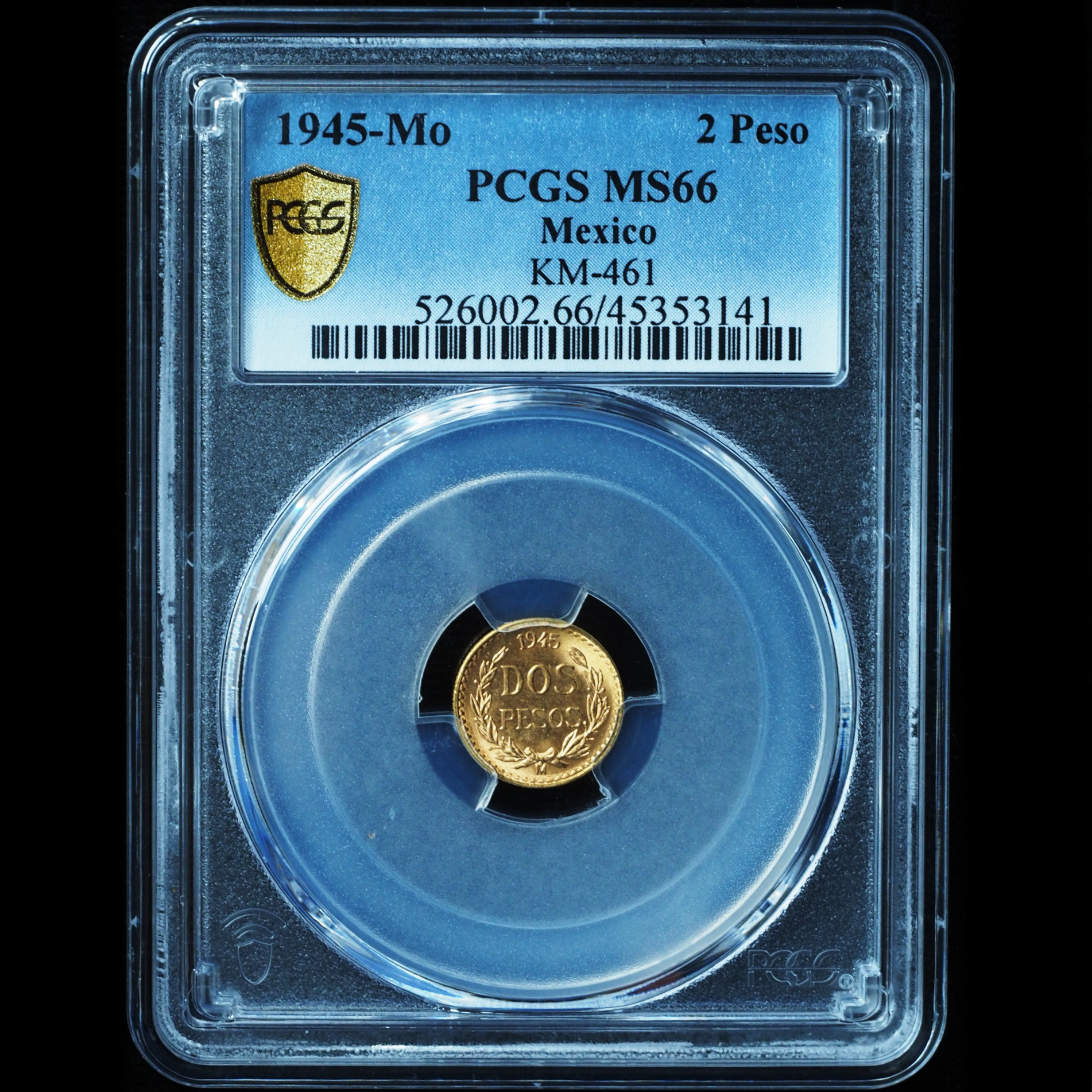 返品OK 外国古銭1945年 メキシコ金貨 2ペソ DOS PESOS PCGS MS66 ...