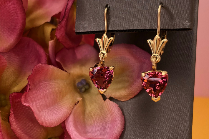 Pink Gemstone earrings in Tampa at Arnold Jewelers