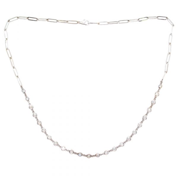 Diamond by the Inch Paper Clip Chain Necklace