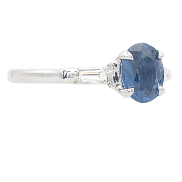1.21ct Blue Sapphire Art Deco Ring Platinum GIA