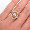 1.50 Carat Diamond Edwardian Halo Engagement Ring Hand