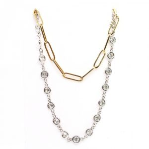 1.50 Carats Diamond by the Inch Paperclip Necklace Layer