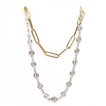 1.50 Carats Diamond by the Inch Paperclip Necklace Layer