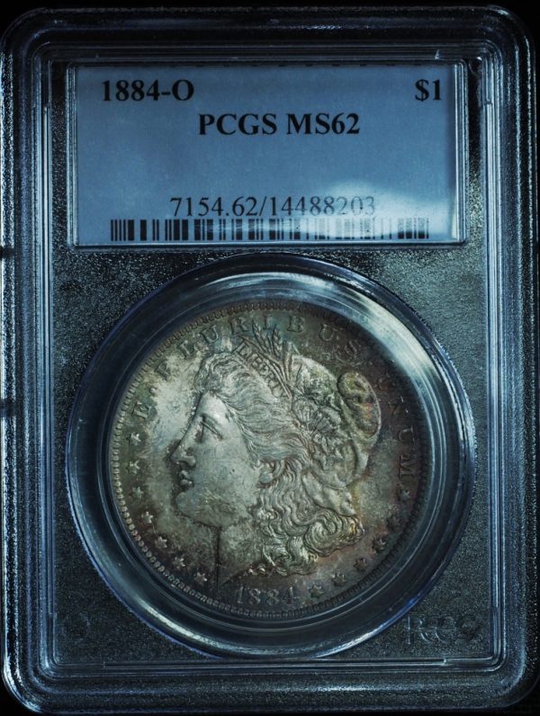 1884-O Morgan Dollar MS62 PCGS Rainbow