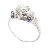 1920's Art Deco Diamond Engagement Ring 1.28 ctw in Platinum angled