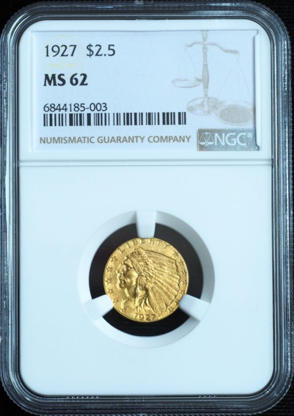 1927 $2.5 Indian Quarter Eagle MS62