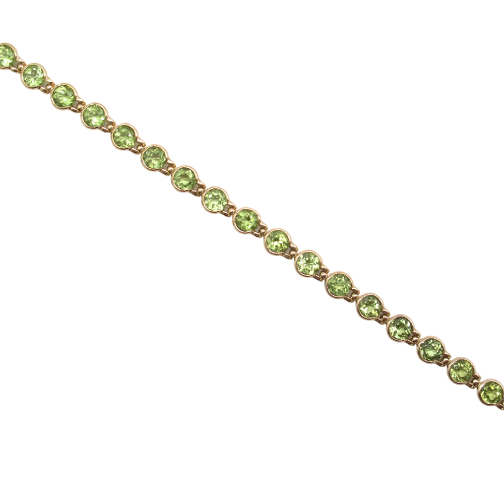 Peridot tennis bracelet 14k gold discount