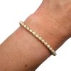 Gold Pearl Tennis Bracelet Worn