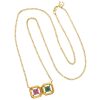 Katerina Marmagioli Omen Double Sapphire Emerald Gold Necklace Full