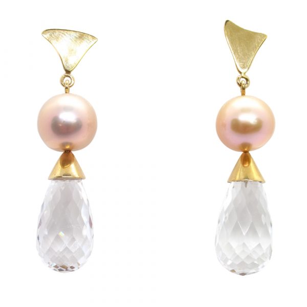 Katerina Marmagioli Royal Pearl Drop Earrings Gold