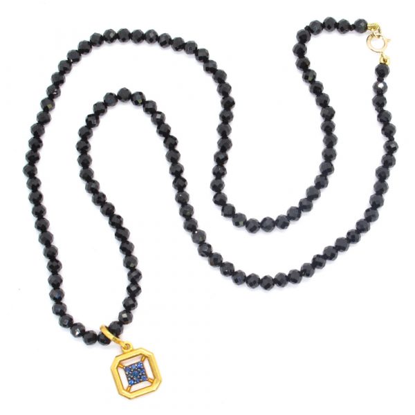 Katerina Marmagioli Strength Ancient Sapphire and Spinel Gold Necklace Full