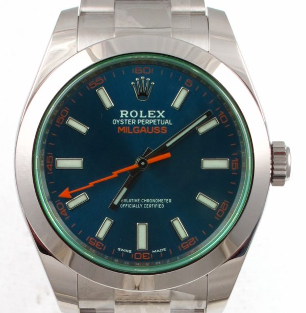 New Old Stock Rolex Milgauss (2019) Stainless Steel 116400GV Front Close