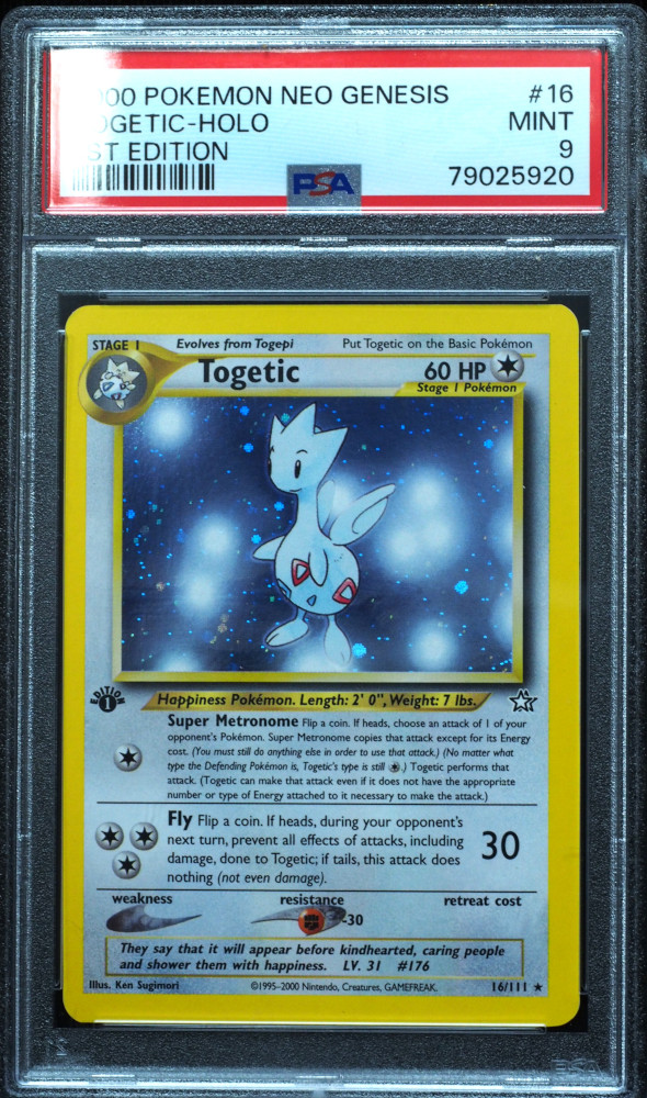 1st Edition Togetic 16/111 Neo Genesis Holo Pokemon Card PSA 9 Mint