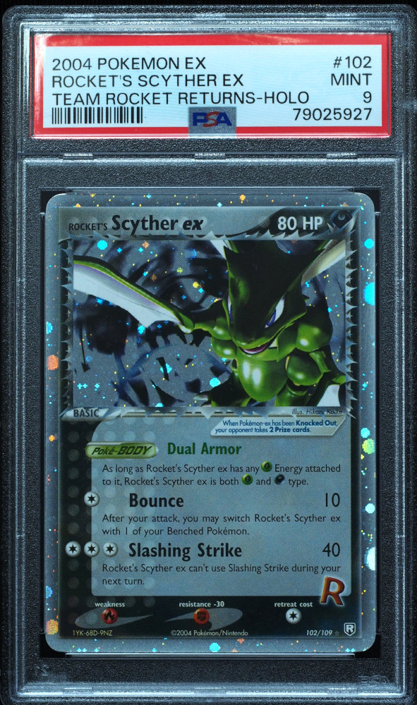 Rocket's Scyther EX 102/109 EX Team Rocket Returns Pokemon Card PSA 9 Mint