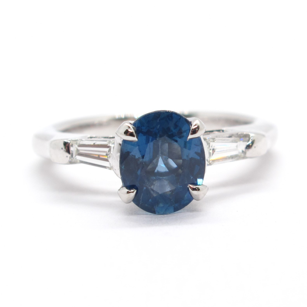 Womens Sapphire Art Deco Ring GIA Certified