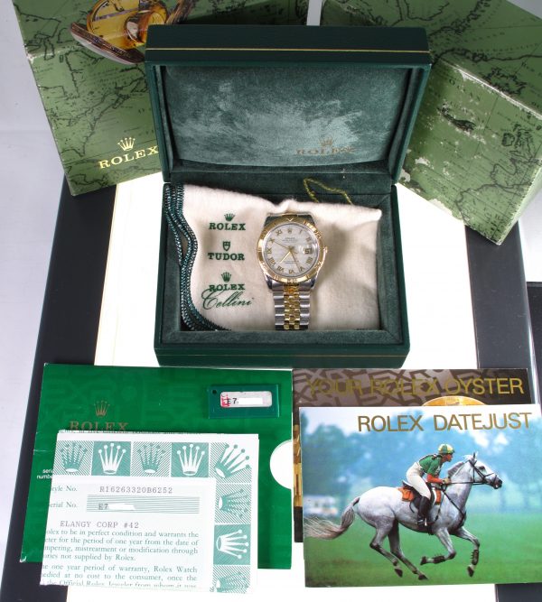 Pre-Owned Rolex Datejust Thunderbird (1990) Two Tone 16233 b and p inside - Copy