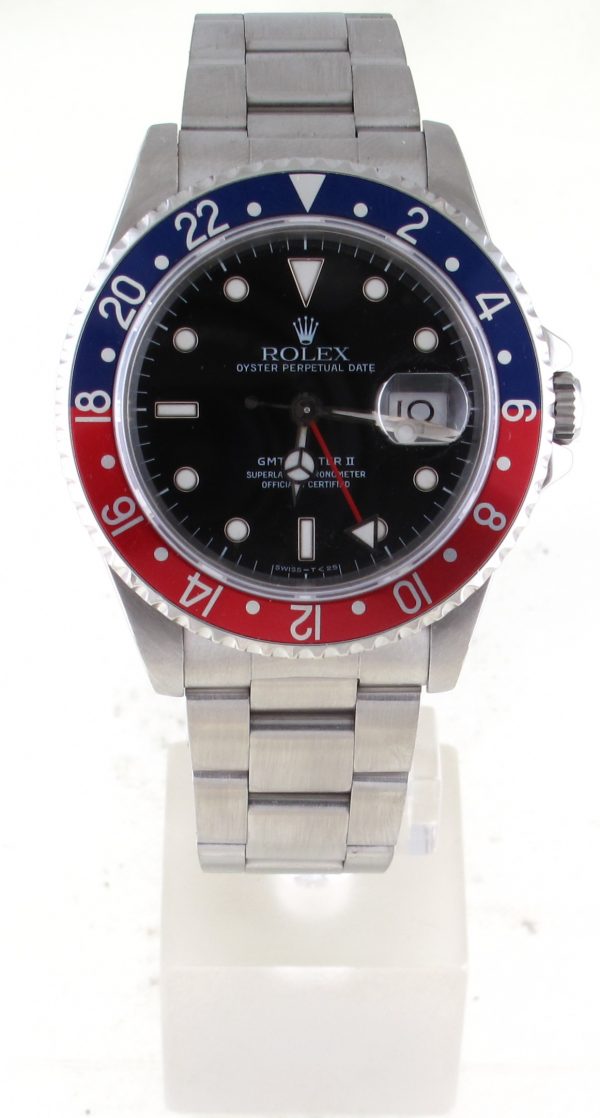 Pre-Owned Rolex GMT Master II (1992) Stainless Steel Model 16710 Front