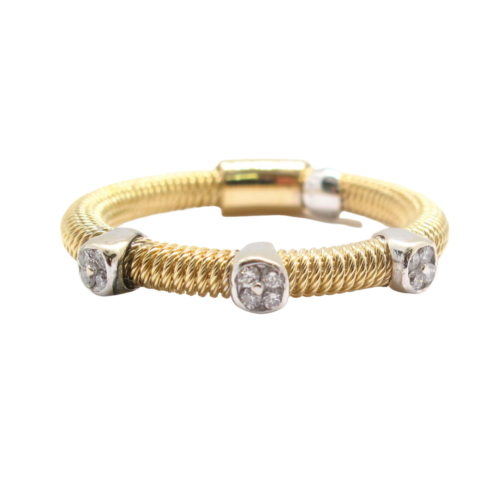 Wrapped Cable Diamond Band .12ctw 14k Yellow Gold
