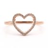 Rose Gold Open Heart Diamond Ring