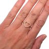 Rose Gold Open Heart Diamond Ring Hand