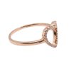 Rose Gold Open Heart Diamond Ring Side