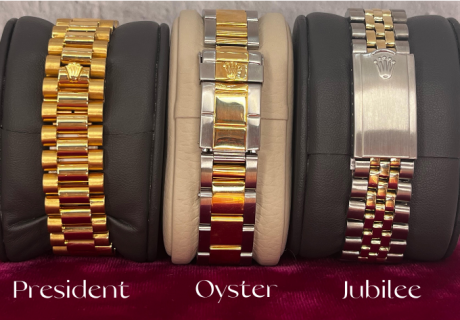 What are the different types of Rolex Bracelets President, Oyster, Jubilee band types