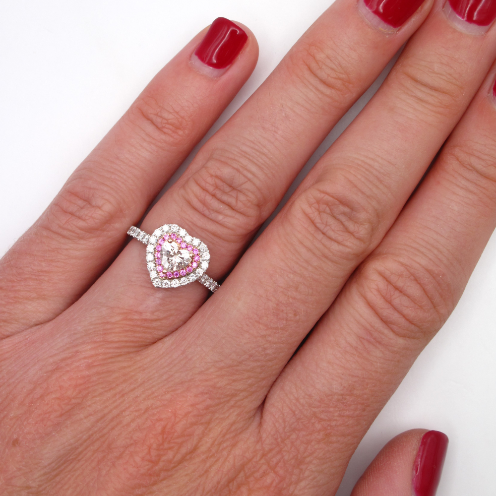 1.83ct Fancy Brownish Pink Heart Shaped Diamond Engagement Ring – Mark  Broumand