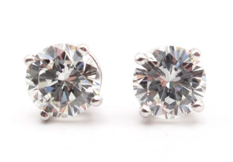 1.50 carat diamond stud earrings white gold