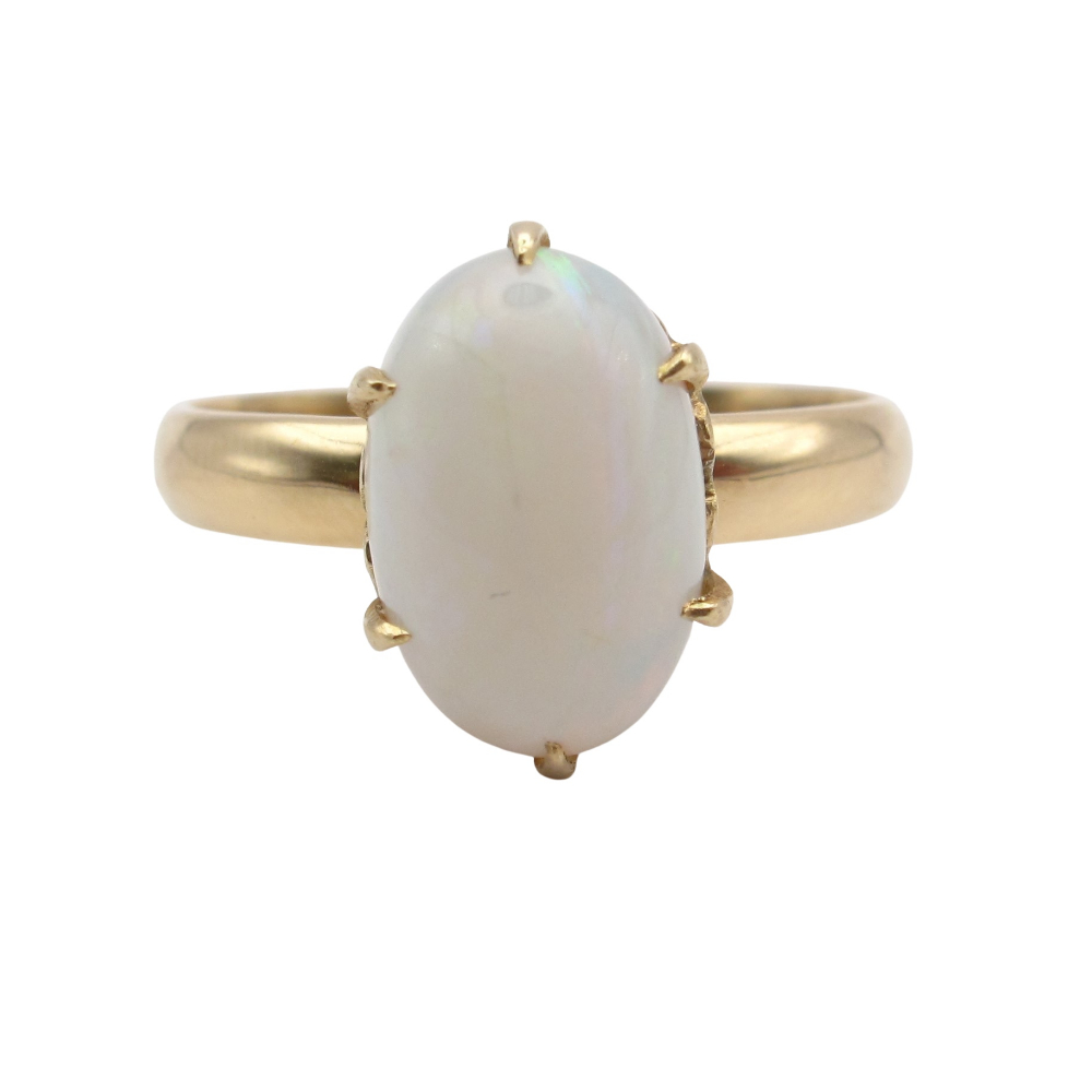 Early 1900’s Opal Solitaire Ring 2.15 carats, 14k Yellow Gold