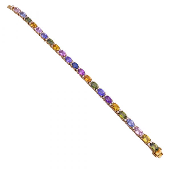 22 carat Sapphire Diamond Tennis Bracelet Full