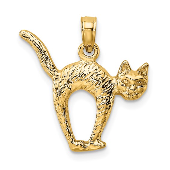 3D Scaredy Cat Gold Charm