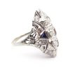Art Deco 1920's .75 carat Sapphire Diamond Ring Side