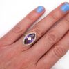 Art Deco Navette Amethyst Diamond Ring Worn
