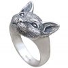 Detailed Cat Face Ring Side