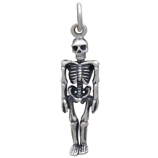 Three Dimensional Skeleton Pendant, Sterling Silver