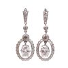 Edwardian Platinum Diamond Earrings 4.50 carats