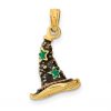 Enameled Halloween Witch Hat Gold Charm
