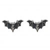 Flying Bats Sterling Stud Earrings