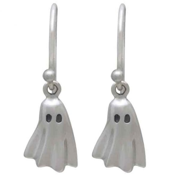 Ghost Dangle Silver Earrings