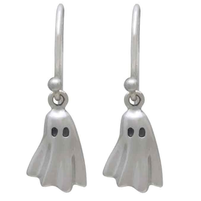 Adorable Ghost Dangle Earrings, Sterling Silver