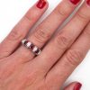 Heavy White Gold 1.50 carat Ruby and Diamond Band Worn