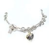 David Yurman Heart Charm Toggle Bracelet Sterling Silver & 18k