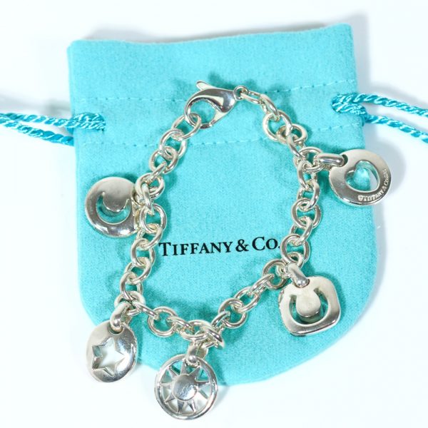 Tiffany & Co Stencil Charm Bracelet Sterling Silver